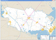 San Patricio County Wall Map Basic Style